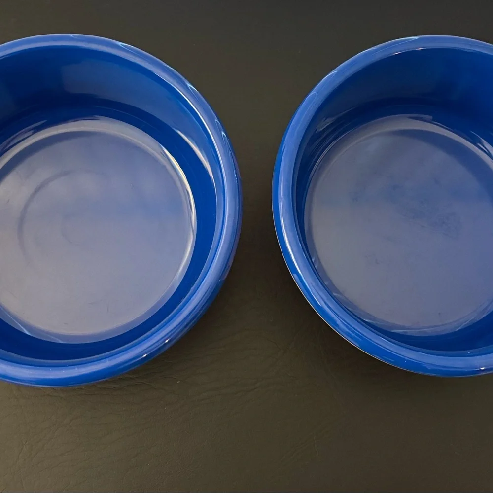 Set of Patriotic Pet Bowls (Plastic) Used in Good Shape